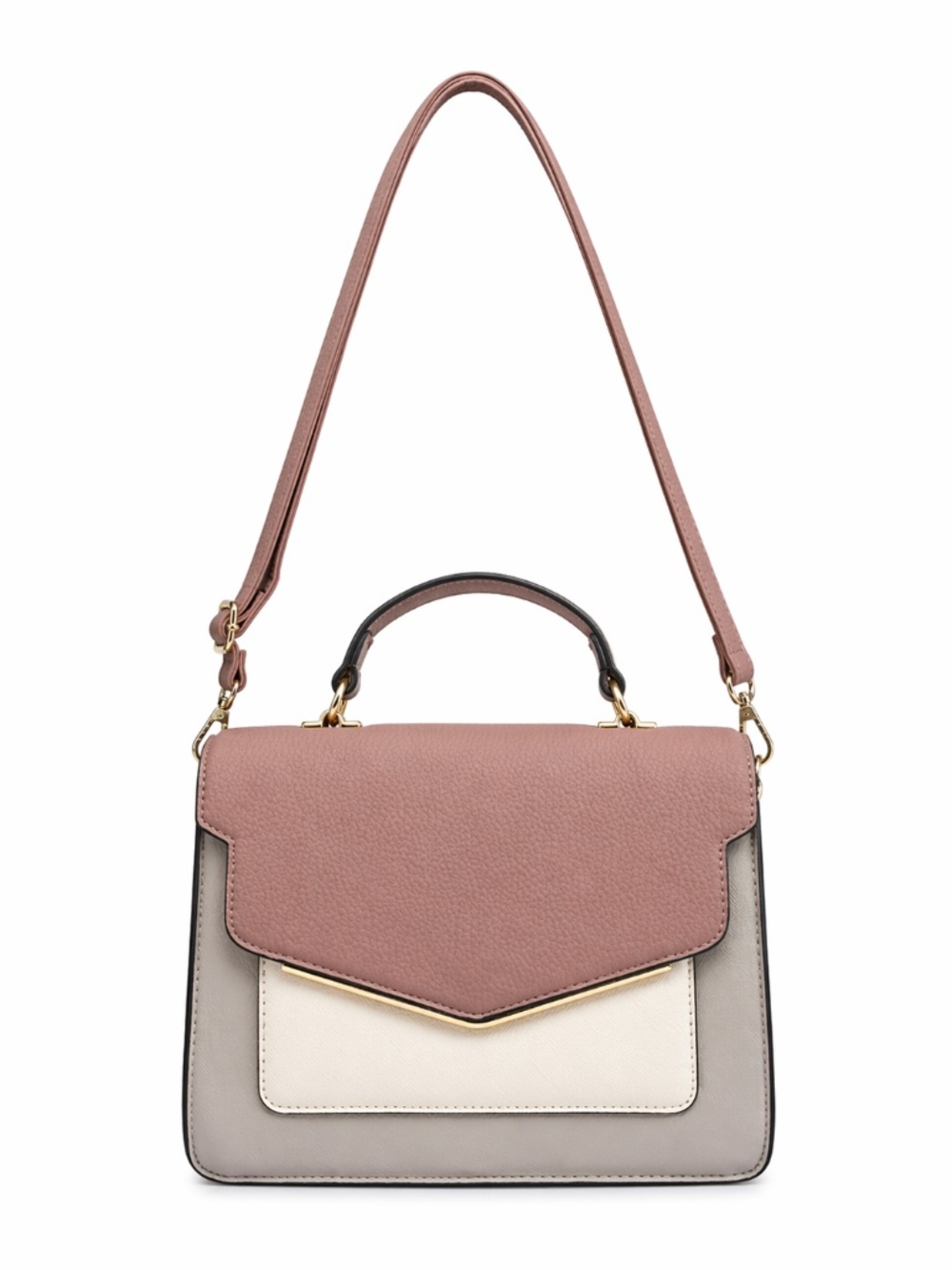 Call It Spring Blush Pink Grey & Cream Top Handle Crossbody Bag – OS GUC